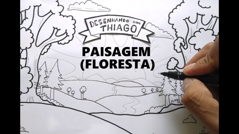Paisagem da Floresta: Desenho para Colorir e Encantar