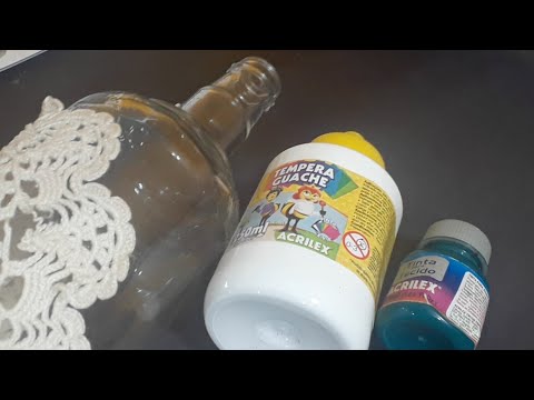 Transforme sua garrafa de vidro em uma obra de arte com tinta guache ...