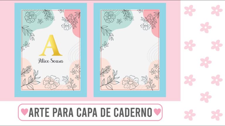 Modelos de Capa para Caderno de Artes para Imprimir